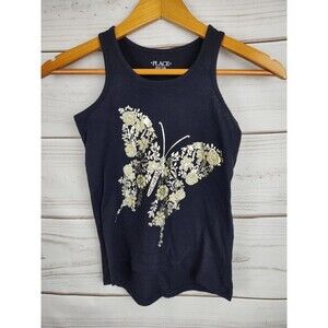 Children's Place Black Gold Butterfly Tank Top 7/8 Medium
